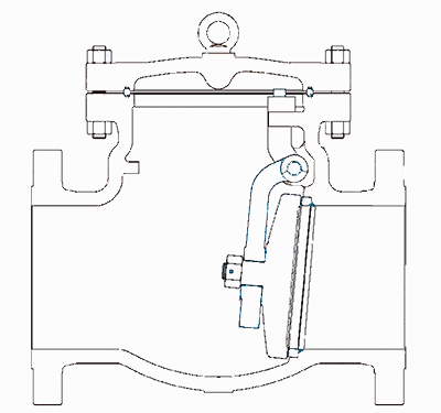 旋啟式止回(hui)閥結構示意(yi)圖