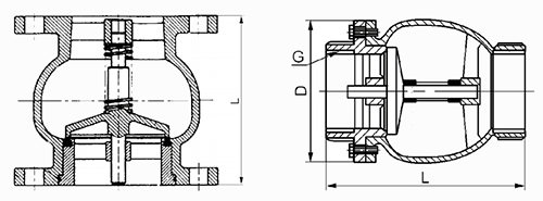 消聲止(zhi)回閥結構示意圖(tu)