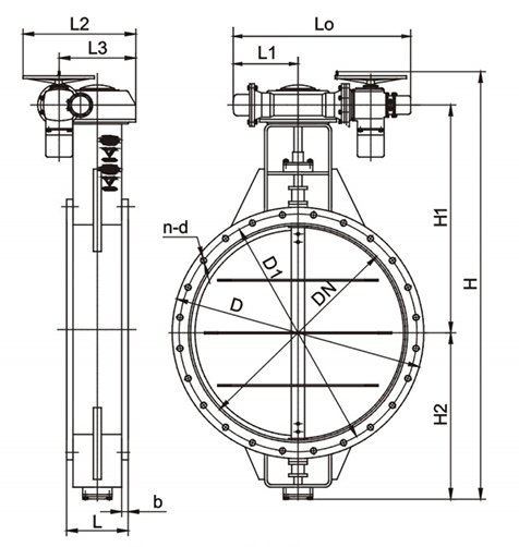 通風蝶(die)閥結構示意圖